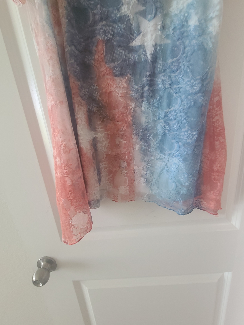 Patriotic Red and Blue Short Sleeve Tunic Top - Picture 6 of 6